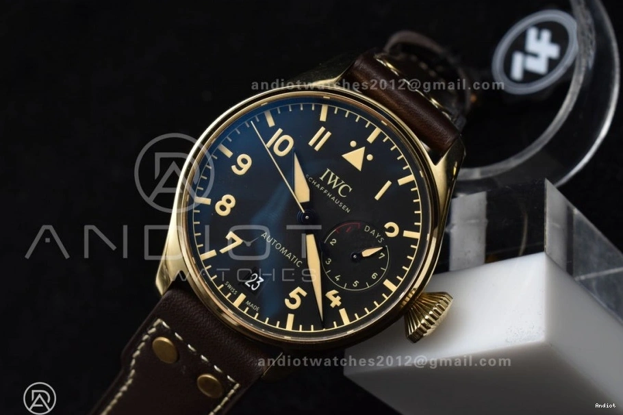 Black Brown A52000 Dial Pilot Edition on IW501005 Leather Big ZF 1:1 Best Bronze Strap Real 0206